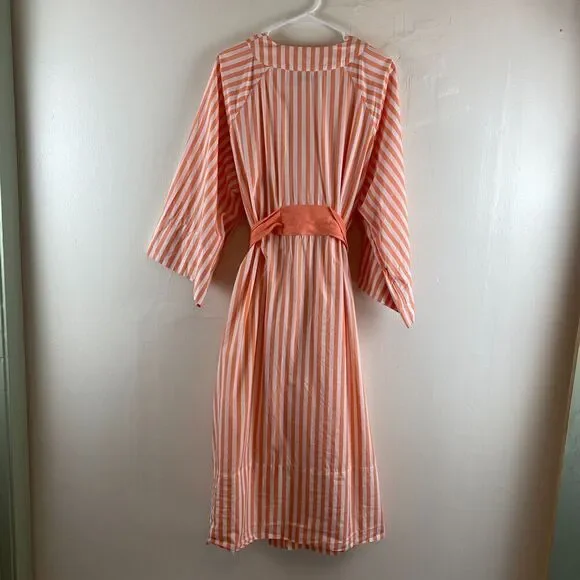 Lake Kimono Robe Melon Striped Orange Women's XXL Casual Pajamas - Picture 7 of 16